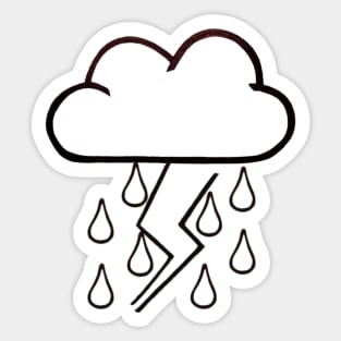 Rainy and Stormy Cloud Pattern Sticker